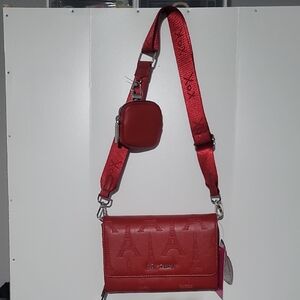 Betsey Johnson Red Crossbody Bag with Mini Pouch